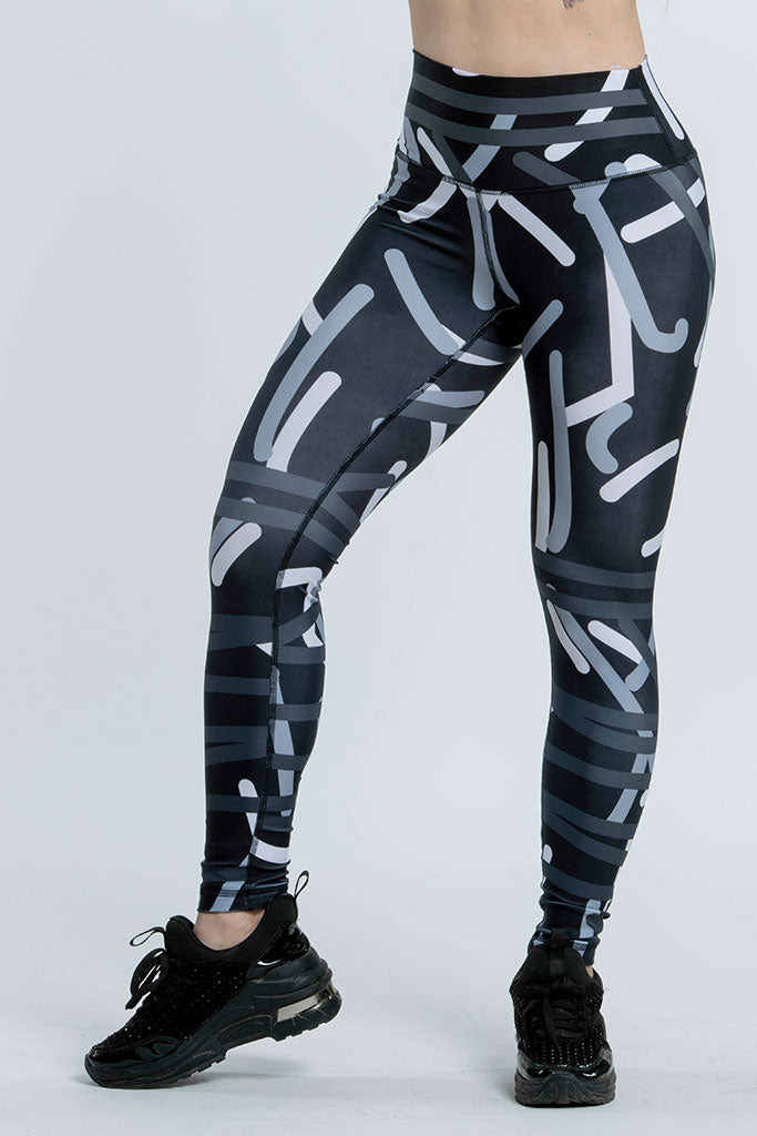 Leggins Negro con Blanco 0051