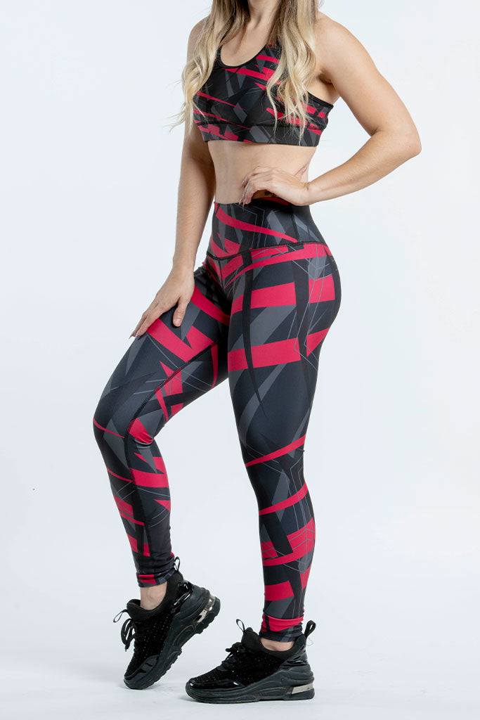 Leggins Negro con Rojo 0039