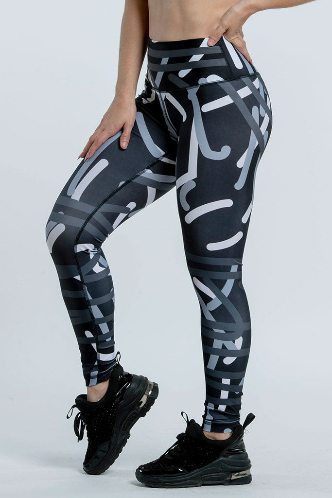 Leggins Negro con Blanco 0051